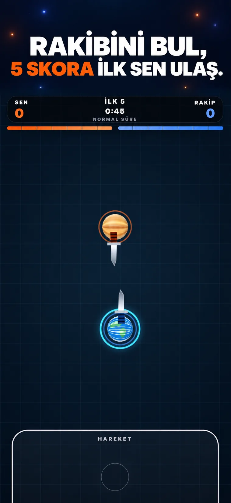 Astro Brawl online 1V1 maç ekranı